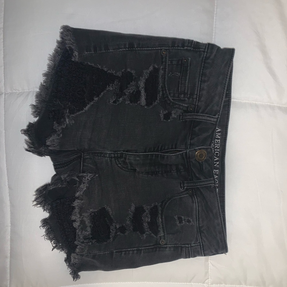 Black high rise shorts
